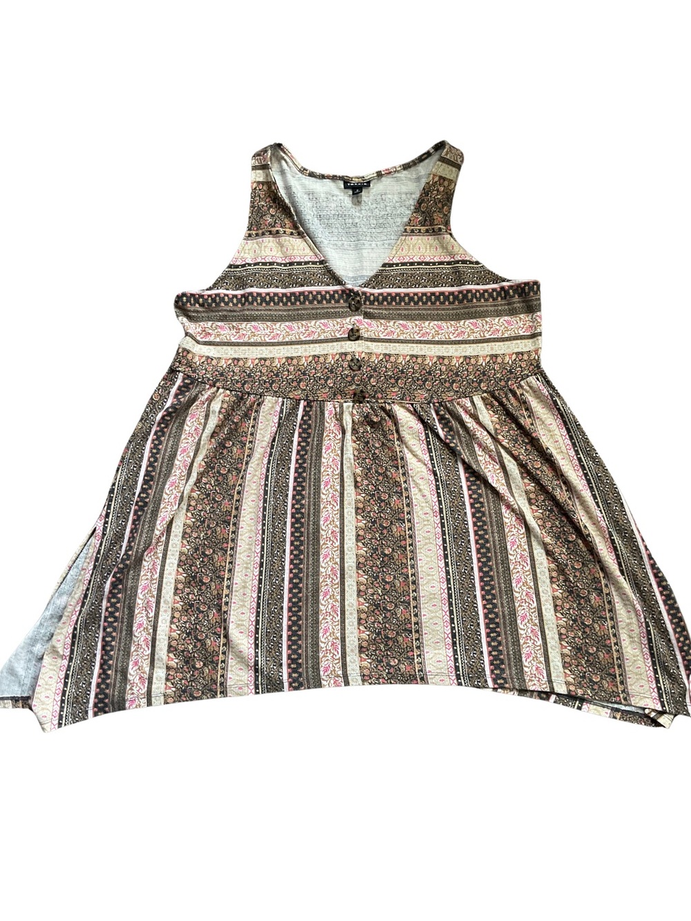 torrid Cream and Pink Textured Boho Dress